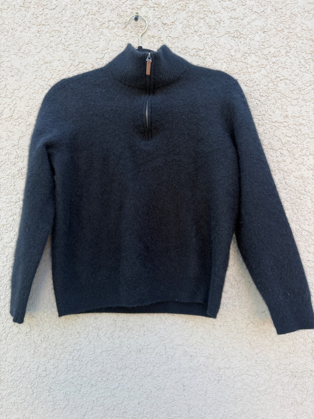 Nordstrom  cashmere Men’s Black Half-Zip Mock Neck Sweater